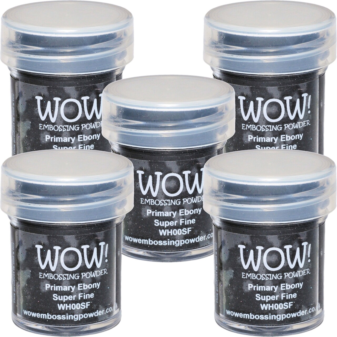 Multipack of 5 - WOW! Embossing Powder Super Fine 15ml-Primary Ebony